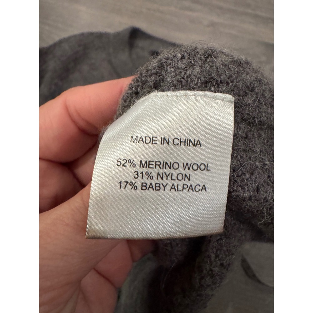 Quince Grey Marled Crew Neck alpaca Merino Wool Blend Sweater Women's M - Picture 4 of 5